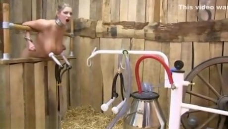 Sexy babe gets milked like a cow