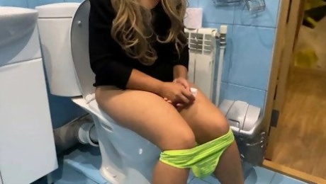 milf was sitting in the toilet and bent over for anal sex