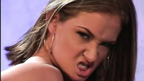 Sluts takes dick in cunt ,mouth and ass in FFM threesome then gets jizzed by stud