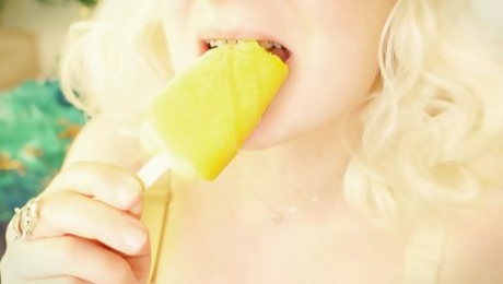 ASMR - SFW - MUKBANG video - eating ice-cream with sexy food sound in BRACES